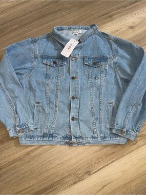 NWT Elia Cher Women's Oversized Denim Jacket - Blue - Size L